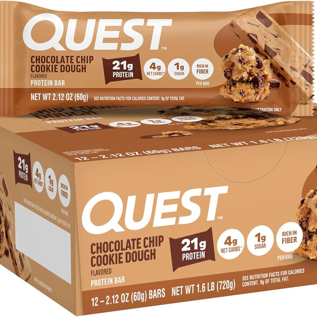 Quest Protein Bars Chocolate Chip Cookie Dough - Box
