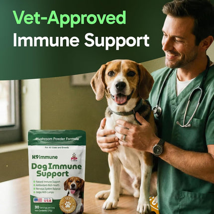 K9 Immune All-Natural Mushroom Powder for Dogs, 30 Servings