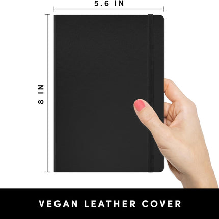 Black Hardcover Lined Journal Notebook, 160 Pages