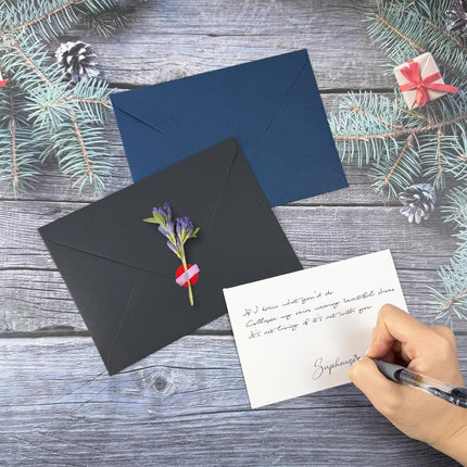 A7 Black V-Flap Invitation Envelopes, 30 Pack