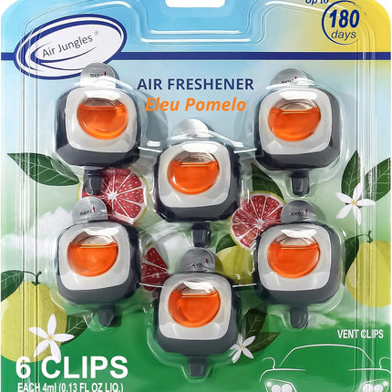 Air Freshener Clip, 6 Vent Clips, 4ml Each, Long Lasting for Car