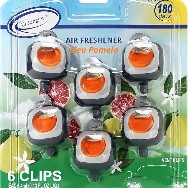 Air Freshener Clip, 6 Vent Clips, 4ml Each, Long Lasting for Car