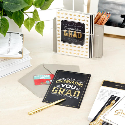 Graduation Cards Assortment, Black and Gold, Congratulations Grad (12 — Home & Lifestyle