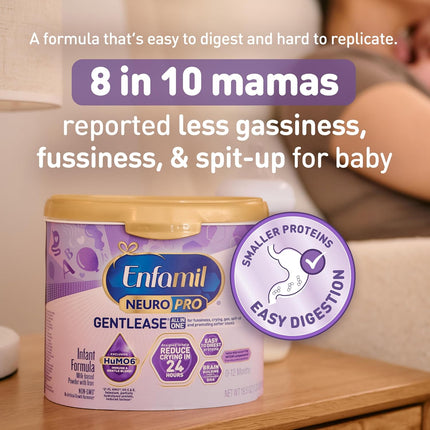NeuroPro Gentlease Powder Baby Formula, 19.5 oz Reusable Tub