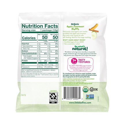 Organic Puffs Variety Pack, Blueberry & Apple and Cinnamon, Pack of 18