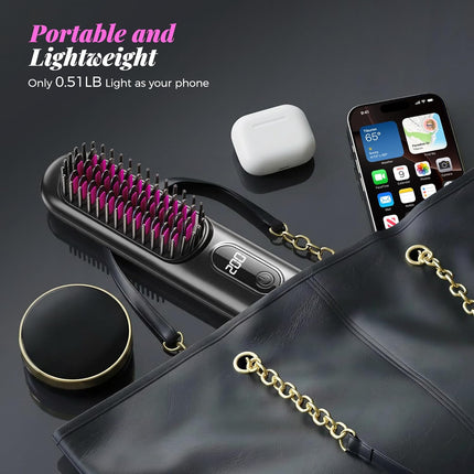 SourceToHome FuenteACasa Go Brush Pro 2026, Cordless Hair Straightener Brush — Home & Lifestyle