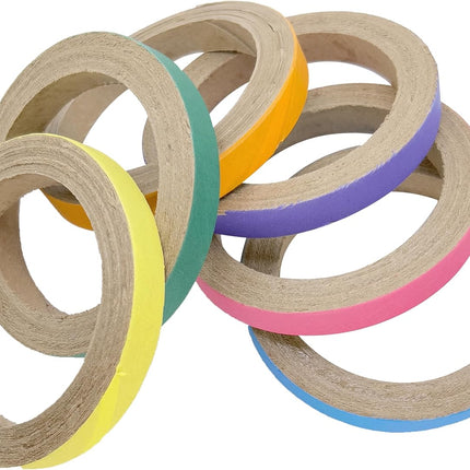 8014 Big 4 Inch Donuts Pk18 - Large Size Compressed Cardboard Chewable Bird Foot Toys, Bright Outer Paper Strip, Lots of Shreddable Layers