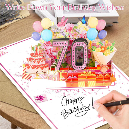 70th Birthday Card for Women, Jumbo Pop Up 70th Birthday Card, Back In 1956 Happy 70 Year Old Birthday Decorations, Funny Birthday Gift