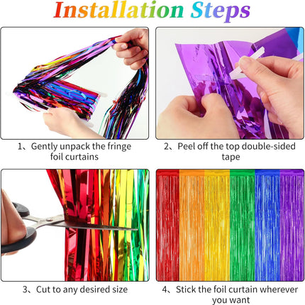 AuraHaus CasaAura Cinco de Mayo Decorations Fiesta Party Decorations Foil Fringe Curtains — Home Decor & Ambiance