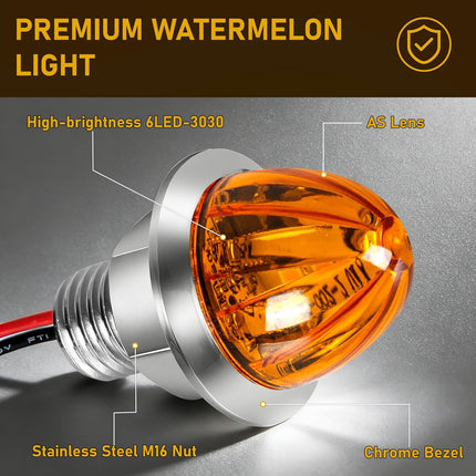 10PCS Mini Amber LED Watermelon Lights