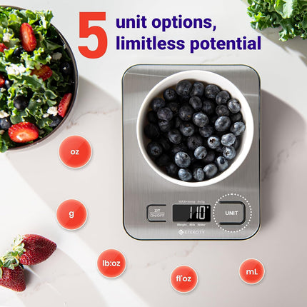 Etekcity Scale measuring food in bowl with tare