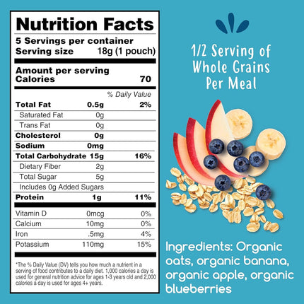Organic Stage 2 Oats & Berries Baby Cereal Pouches