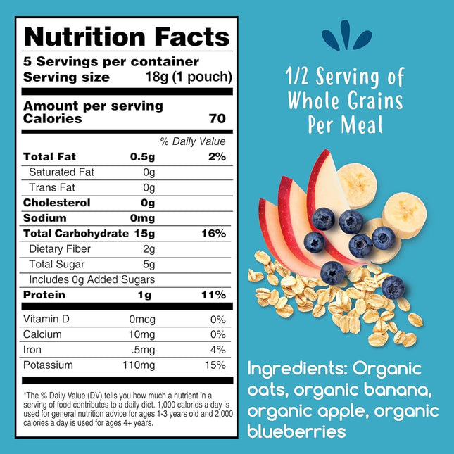 Organic Stage 2 Oats & Berries Baby Cereal Pouches