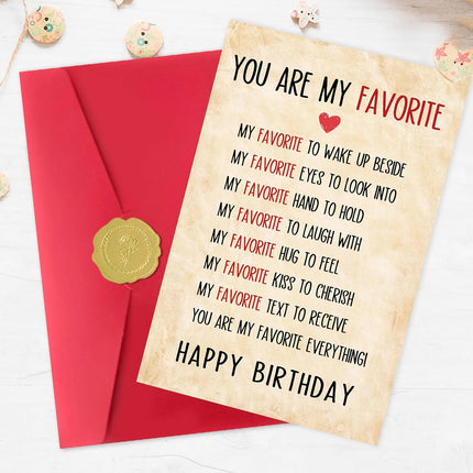 Romantic Happy Birthday Card for Him or Her