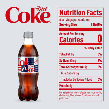 Diet Cola Soda, 16.9 fl oz Bottles, 6 Pack