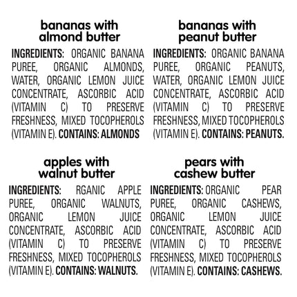 Nutty Blends Stage 2 Fruit & Nut Butter Puree Pouches, 6+ Months, 8 Variety Count