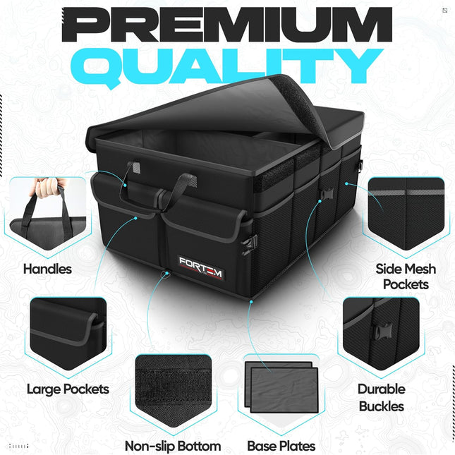 50L Foldable SUV Trunk Organizer with Soft Cover