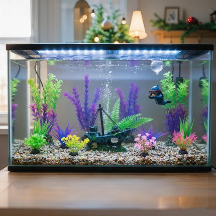 Fish Tank Decor Set with Shipwreck Decoration