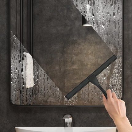 All-Purpose Stainless Steel Shower Squeegee for Shower Doors with 2 Adhesive Hooks