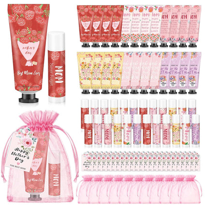 24-Set Mother's Day Hand Cream and Lip Balm Gifts