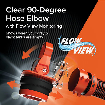 RV Sewer Adapter PRO - Clear Sewer Hose Elbow with Drain Lock Adapter