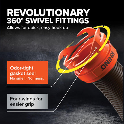 NexWave OndaNex Camco RhinoFLEX 15-Ft RV Sewer Hose Kit - Features Clear Elbow Fitting — Smart Tech
