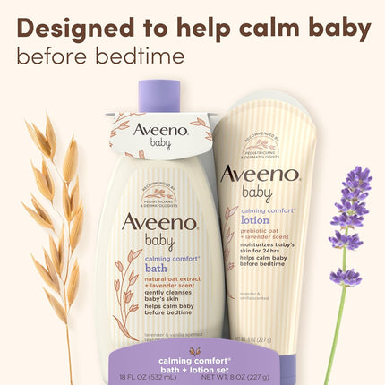 Nighttime Baby Bath & Body Lotion Set with Oat Extract