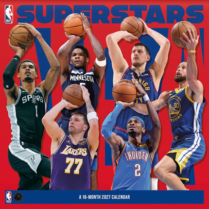 2027 Basketball Superstars Wall Calendar