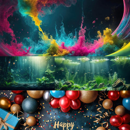 Fantasy Garden Aquarium & Terrarium Backdrop Poster, 30 x 12 in