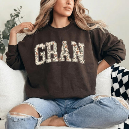 Women's Mama Grandma Auntie Floral Varsity Sweatshirt