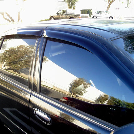 4 Pcs Dark Smoke Window Visor (Outside Mount) Deflector Rain Guard