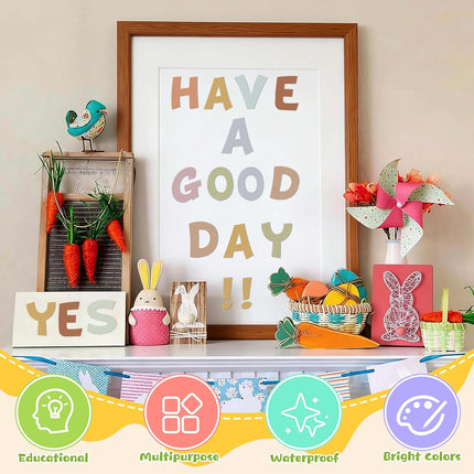 HomeChef ChefDelHogar Bulletin Board Letters 132 Pcs 12 Sheets Large Letter Stickers Vinyl — Kitchen & Home