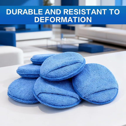 6 Pack Microfiber Wax Applicator Pads with Finger Pocket, 5 Inch