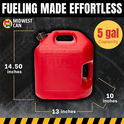 5-Gallon Safe-Flo Auto Shut Off Gas Can - Red