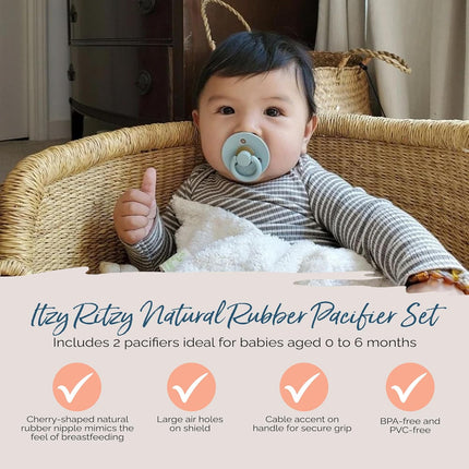 Natural Rubber Newborn Pacifiers - Coconut & Toast Set of 2