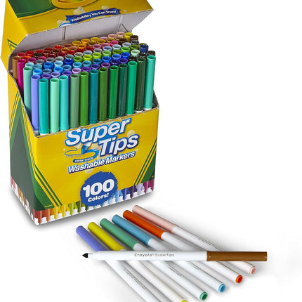 SourceToHome FuenteACasa Crayola Super Tips Marker Set (100ct), Fine Point Washable Markers — Home & Lifestyle