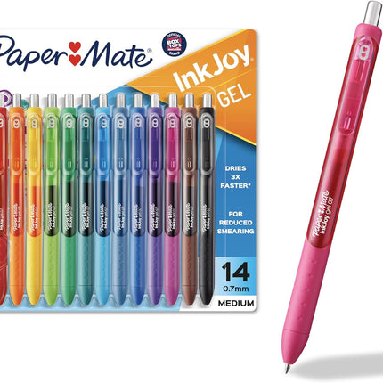 Assorted 0.7mm Medium Point Gel Pens, 14 Count