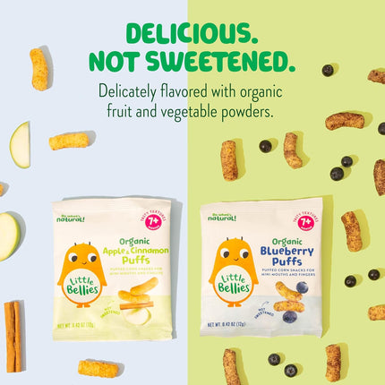 Organic Puffs Variety Pack, Blueberry & Apple and Cinnamon, Pack of 18