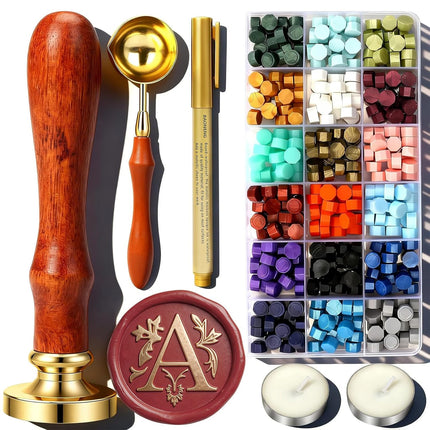 A Letter Wax Seal Stamp Kit with 360 Wax Beads