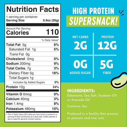 SourceToHome FuenteACasa The Only Bean Crunchy Dry Roasted Edamame Snacks (Sea Salt) — Home & Lifestyle
