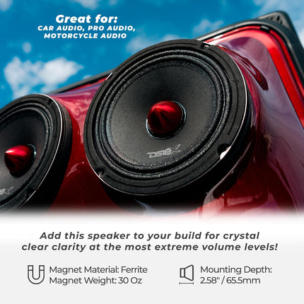 6.5-Inch Midrange Loudspeaker with Red Bullet, 4 Ohm