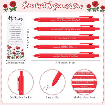 18-Set Mother's Day Red Rose Ballpoint Pens