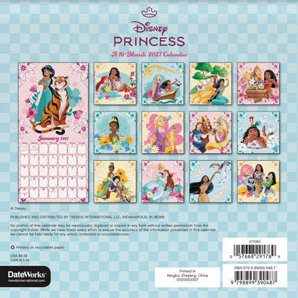 2027 Princess Mini Calendar