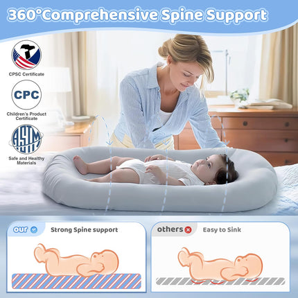 Infant Support Cushion - Grayish Blue Baby Support Cushion with Cover