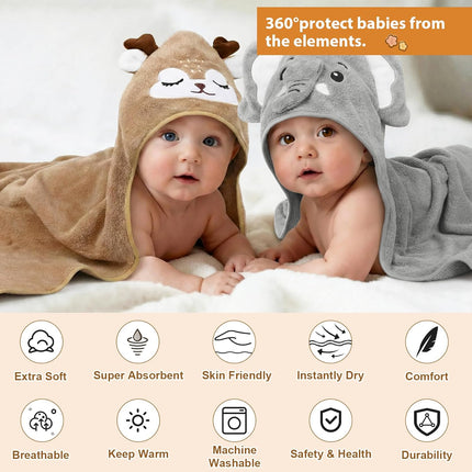 9-Piece Baby Bath Towel Set for Newborns, Infants & Toddlers