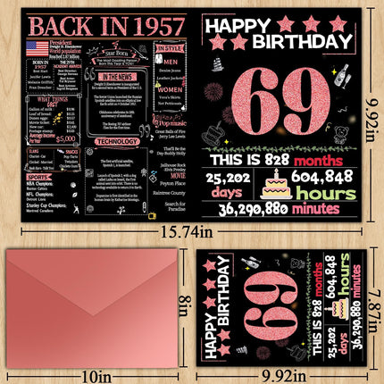 69th Birthday Greeting Card with Envelope