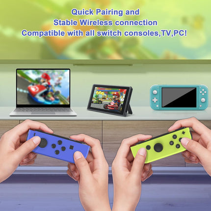 Wireless Hall Effect Controllers for Switch 1, OLED & Lite - Blue/Yellow