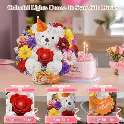 Musical Light-Up Bear Birthday Card