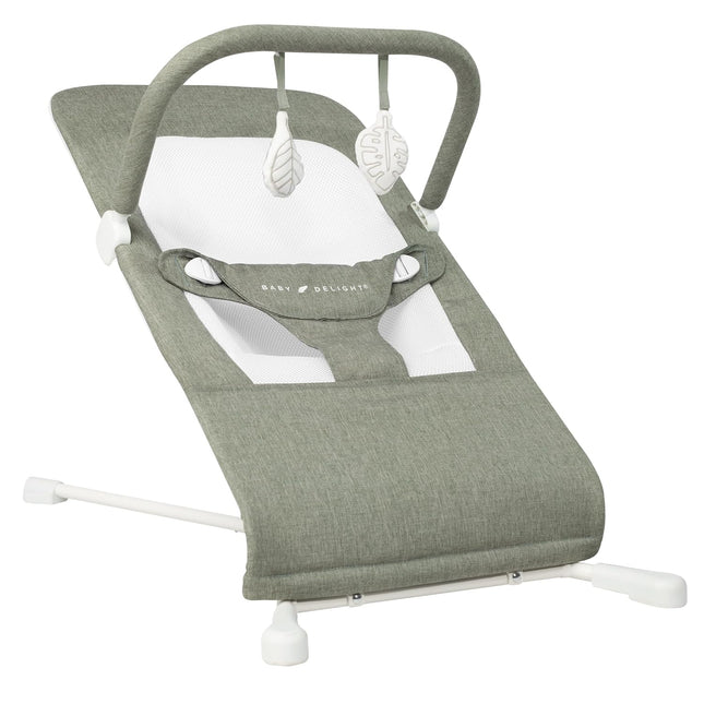 Highland Baby Bouncer | Infant 0-6 Months | 3-Position Recline | Sage Tweed