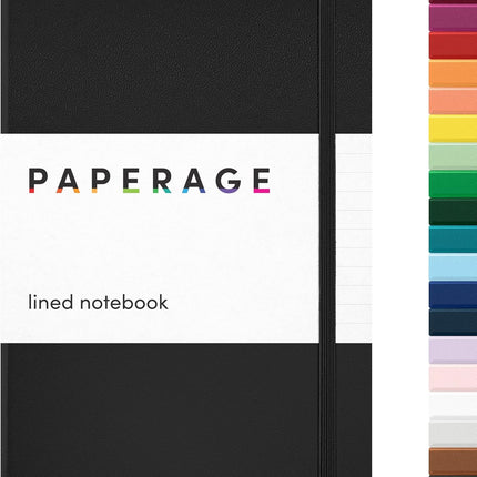 Black Hardcover Lined Journal Notebook, 160 Pages